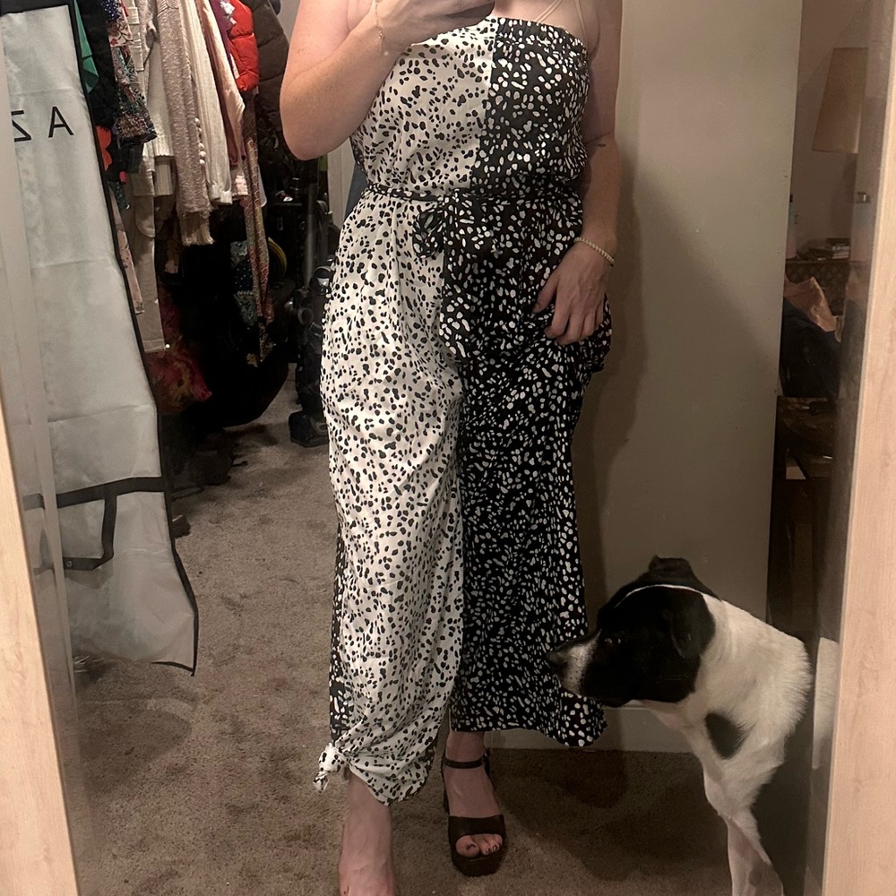 Black and White Polka Dot Jumpsuit